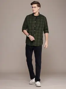 Nautica Pure Cotton Classic Opaque Checked Wrinkle Resistant Casual Shirt