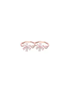 KAI JEWEL Rose Gold Plated Sterling Silver Cubic Zirconia Toe Rings