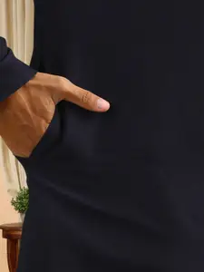 TATTVA Mandarin Collar Long Sleeves Straight Short Kurta