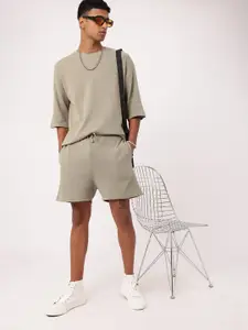 Kook N Keech Men Korean Street Style Knitted Textured Shorts