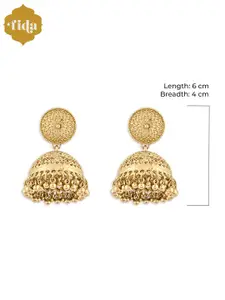 Fida Gold Plated Dome Shaped Jhumkhas