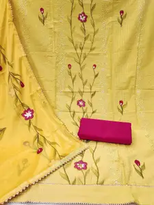 KIMISHA Floral Embroidered Sequinned Unstitched Dress Material