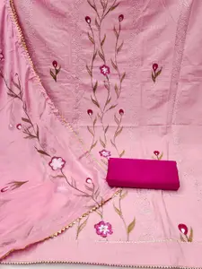 KIMISHA Floral Embroidered Sequinned Unstitched Dress Material