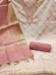 KIMISHA Ethnic Motifs Woven Design Beads and Stones Unstitched Dress Material