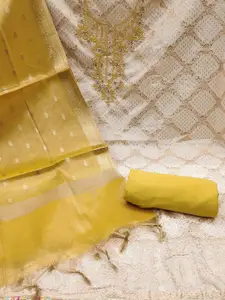 KIMISHA Ethnic Motifs Woven Design Beads and Stones Unstitched Dress Material