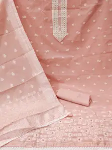 KIMISHA Floral Printed Beads and Stones Unstitched Dress Material