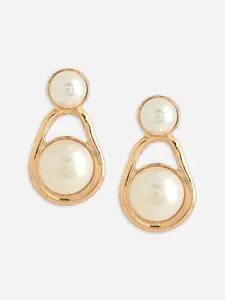 ToniQ Gold-Plated Pearl Drop Earrings
