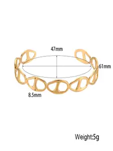 AQUASTREET 18K Gold Plated Waterproof Antitarnish Pignose Cuff Bracelet