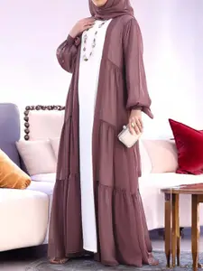 MUSHKIYA Burqa With Multi-Tiered Shrug