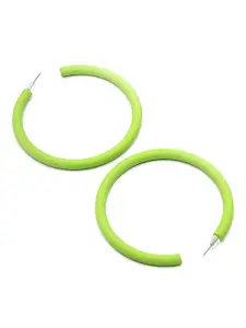 Bohey by KARATCART Gold-Plated Contemporary Half Hoop Earrings