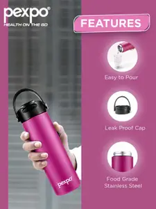 Pexpo Purple Plum TURKEY-ISI Certified Thermosteel Hot and Cold Flask Water Bottle 500ml