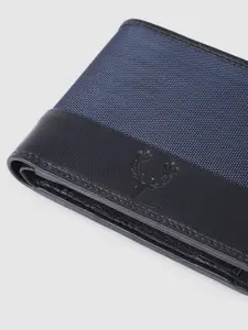 Allen Solly Men Geometric Textured Leather Two Fold Wallet