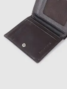 Allen Solly Men Abstract Textured Leather Two Fold Wallet