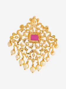 Kushal's Fashion Jewellery Gold-Plated Cubic Zirconia Studded Floral Pendant
