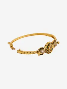 Kushal's Fashion Jewellery Gold-Plated Metal Antique Bangle Style Bracelet