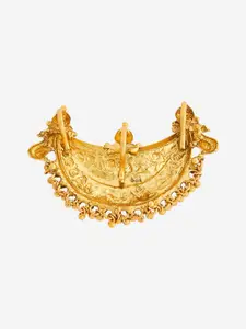 Kushal's Fashion Jewellery Embellished Bridal 92.5 Silver Gold-Plated Temple Pendant