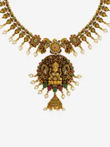 Kushal's Fashion Jewellery Copper Gold-Plated Antique Necklace