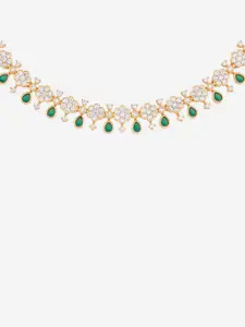 Kushal's Fashion Jewellery Gold-Plated Cubic Zirconia Studded Minimal Necklace