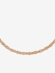 Kushal's Fashion Jewellery Gold-Plated Cubic Zirconia Minimal Necklace