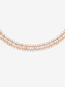 Kushal's Fashion Jewellery Copper Gold-Plated Cubic Zirconia Necklace