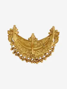 Kushal's Fashion Jewellery Embellished Bridal 92.5 Silver Gold-Plated Temple Pendant