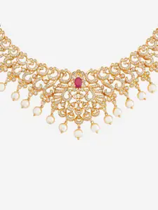 Kushal's Fashion Jewellery Gold-Plated Cubic Zirconia Statement Necklace