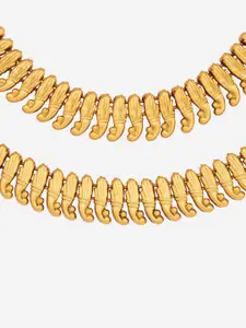 Kushal's Fashion Jewellery Gold-Plated Antique Anklet