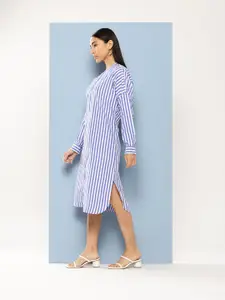 Chemistry Striped Pure Cotton Shirt Dress