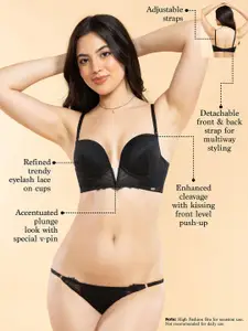 Enamor Eyelash Victory Wired Medium Coverage Mild Push-Up Padded Bra F141