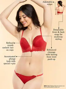 Enamor Eyelash Victory Bra Wired Medium Coverage Mild Push-Up Padded Bra F141