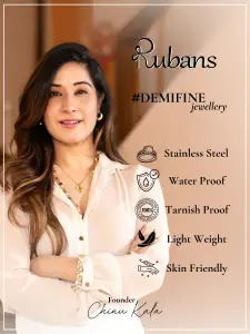 Rubans 18KT Gold Plated Stainless Steel Tarnish-Free Waterproof Demi-Fine Pendant Necklace