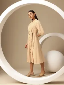 Chemistry Pure Cotton Belted Shirt Midi Dress