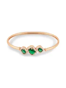 Zaveri Pearls Rose Gold Plated Cubic Zirconia Kada Bracelet