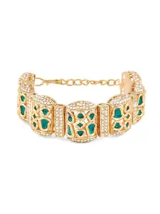 Zaveri Pearls Gold Plated Artificial Stones Wraparound Bracelet