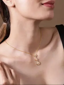 Rubans 18K Gold Plated Stainless Steel Tarnish-Free Waterproof Zirconia Demi-Fine Necklace