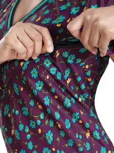 Be You Printed Satin Maternity Maxi Nightdress