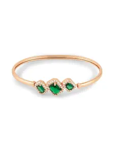 AMI Rose Gold Plated Cubic Zirconia Kada Bracelet