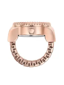 Sonata Women Embellished Analogue Ring Watch SP80082WM01W