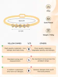 Yellow Chimes Gold Plated Crystals  Bangle Style Bracelet