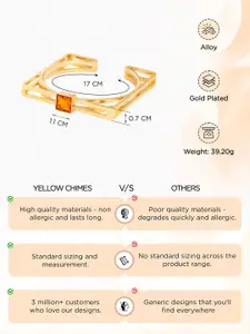 Yellow Chimes Gold Plated Crystals Kada Bracelet