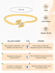 Yellow Chimes Gold-Plated Crystal Beaded Cuff Bracelet