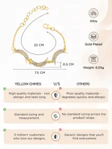 Yellow Chimes Gold Plated Crystals Charm Bracelet