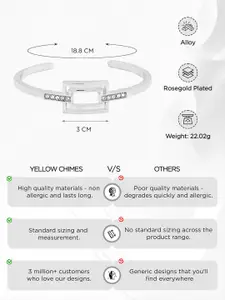 Yellow Chimes Rhodium-Plated Kada Bracelet