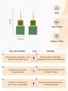 Yellow Chimes Gold Plated Artificial Stones Drop Earrings