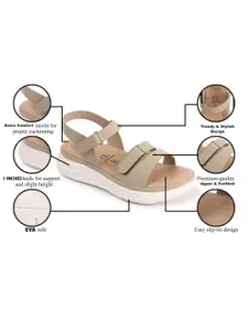 Carlton London Open Toe Flatform Heel Sandals