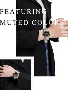 Naviforce Women Brass Dial & Stainless Steel Straps Analogue Watch NF5037 SB