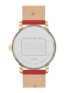 Coach Women Brand Logo Printed Dial & Leather Straps Analogue Watch 14503874