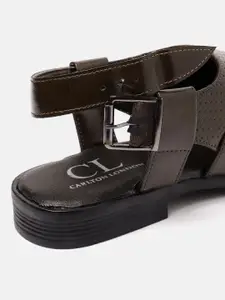 Carlton London Men Textured Shoe-Style Sandals