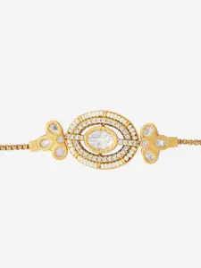 Kushal's Fashion Jewellery Embellished Bridal Kundan Studded Wraparound Bracelet