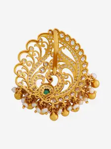 Kushal's Fashion Jewellery Embellished Bridal 92.5 Silver Gold-Plated Contemporary Pendant